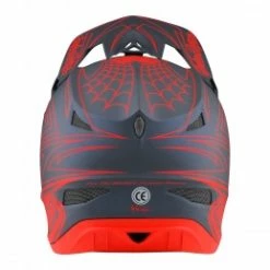 Marque Casque Intégral Troy Lee Design® D3 Fiberlite Spidertripe - Gris/Rouge -Vélos complets Soldes casque integral troy lee design r d3 fiberlite spidertripe gris rouge 2