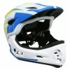 Marque Casque BMX/DH Kiddi Moto® IKON Jaune/Bleu/Blanc -Vélos complets Soldes casque velo bmx integral ikon jaune bleu blanc avec mentonniere detachable taille 48 52cm vendu en boite conforme en078